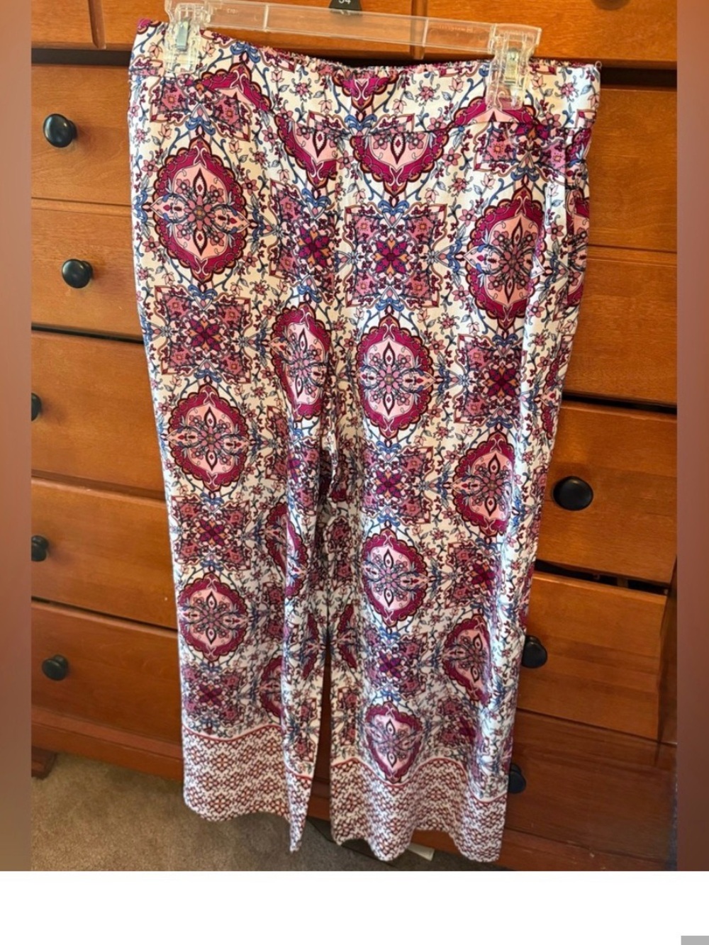 LOFT Cropped Mixed Patterned Pants w/Sash- Belt, Sz Small